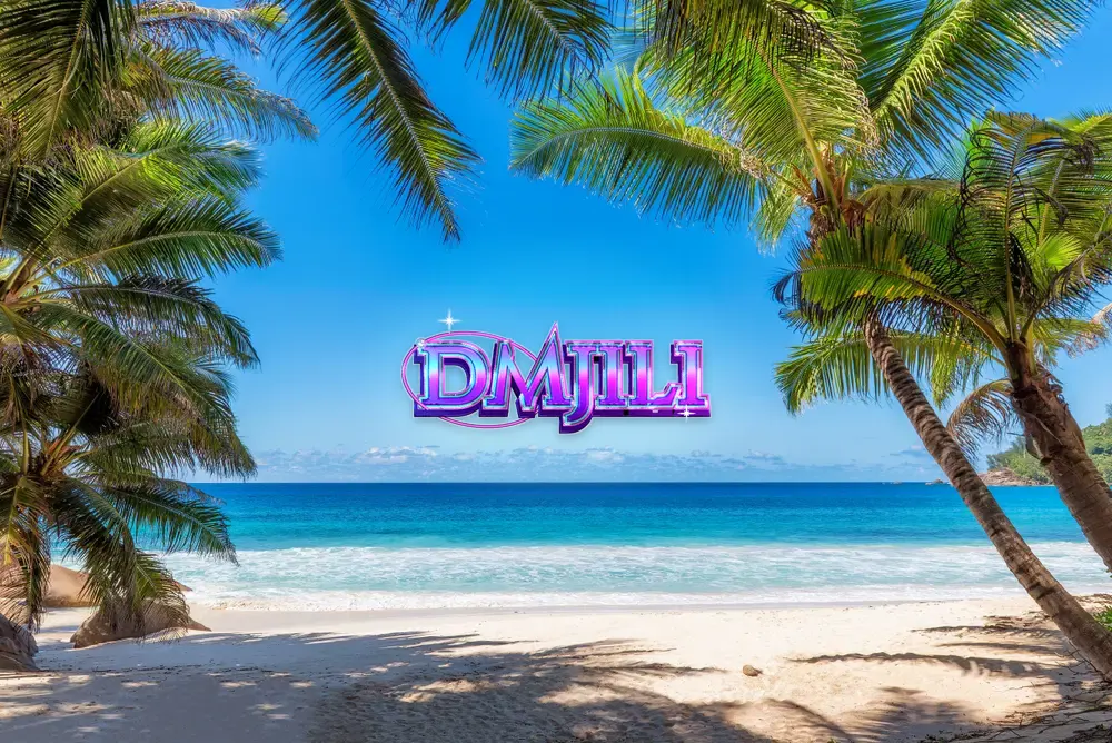 Isang makulay na digital illustration ng mga slot machine na nagpapakita ng summer theme.